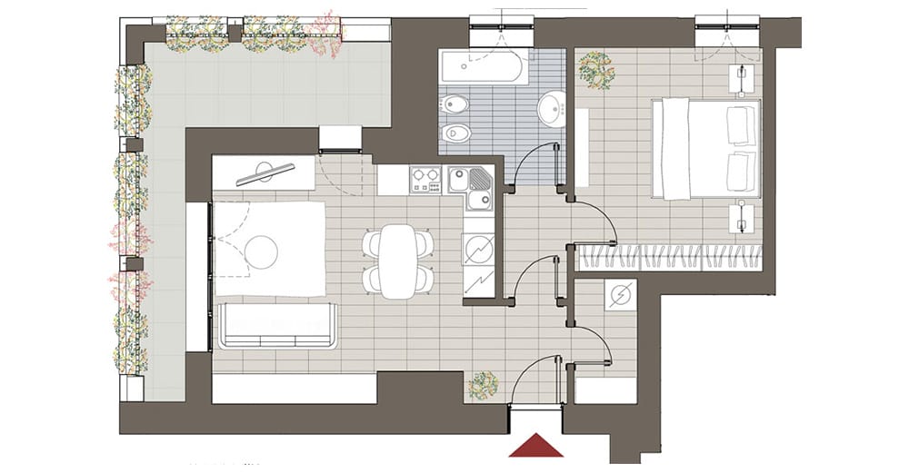 2-locali-via-daimler-pianta 2 locali via daimler pianta
