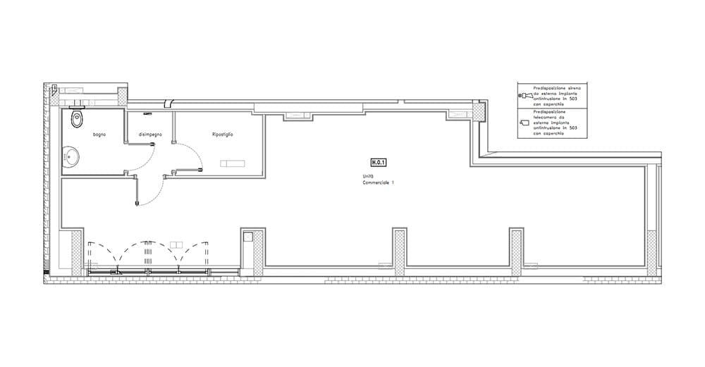 locale commerciale via pasolini planimetria